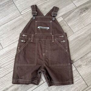 Gymboree Overalls Shorts Skateboard Brown Boy Size 18-24 month